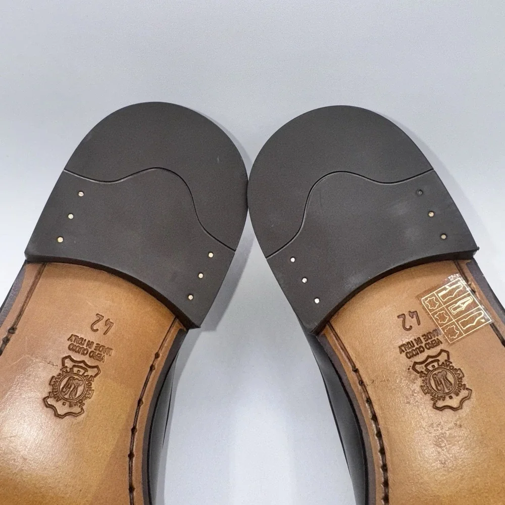 Antonio Maurizi Double‎ Monk Strap Oxfords Men's Size 9 EU 42 Black Leather